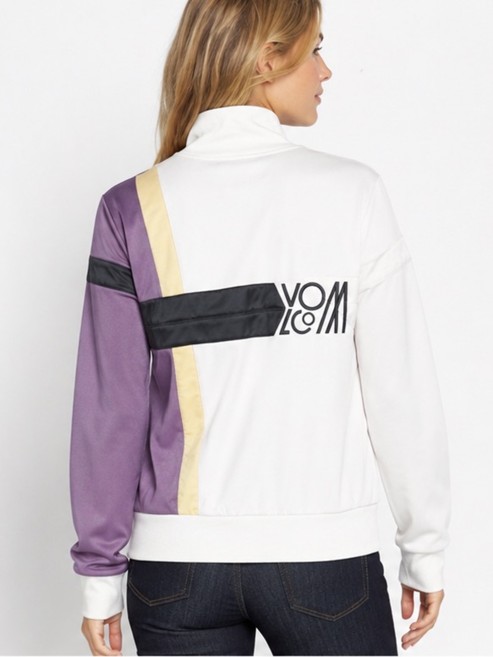 💎 Volcom | V-Line Launch | Track Jacket White Purple Full Zip | Y2K | size L